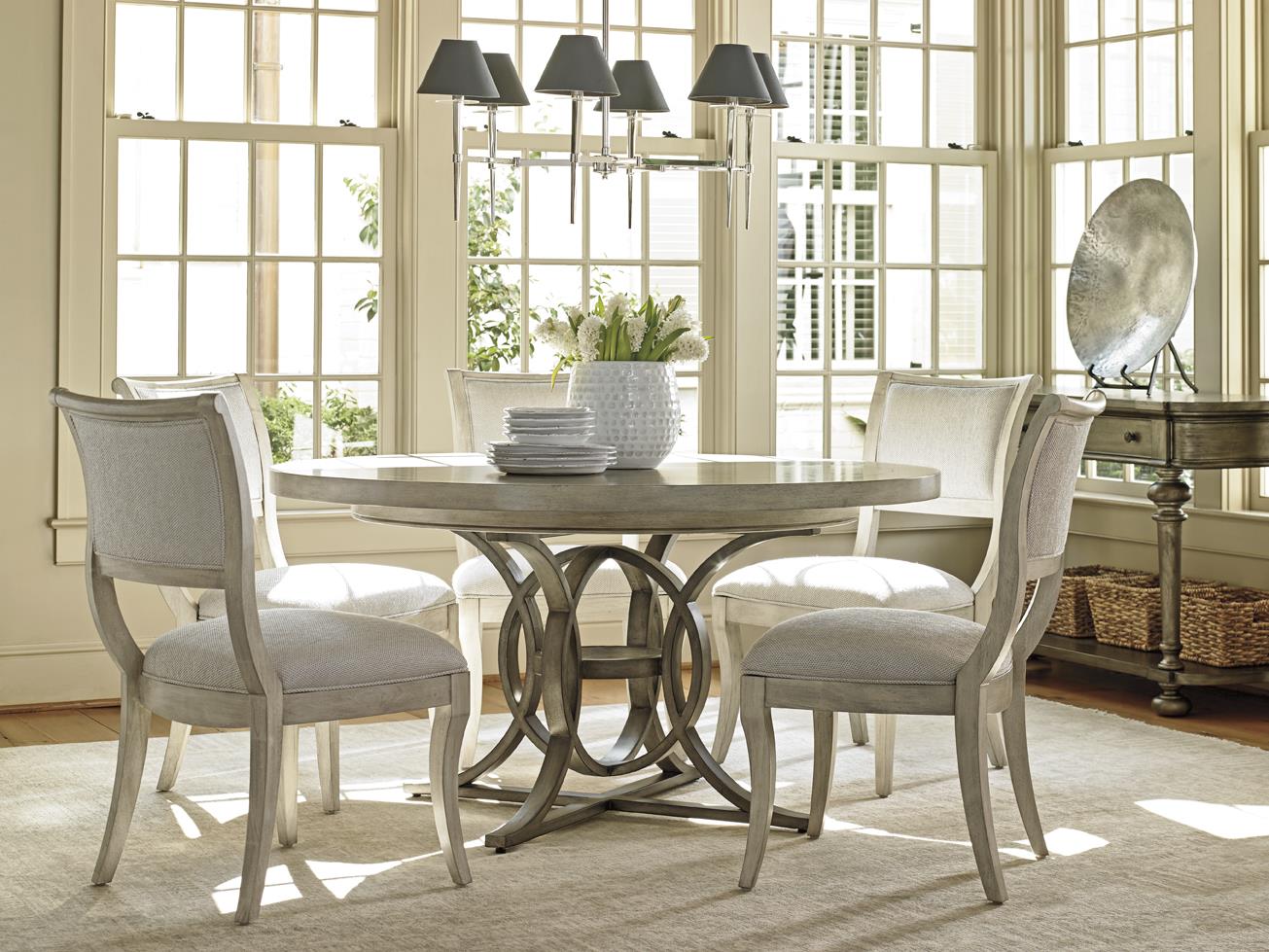 Lexington Oyster Bay Six Piece Dining Set with Calerton Table and